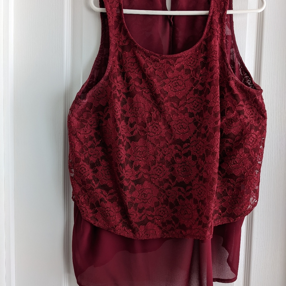 Two layer sleeveless top